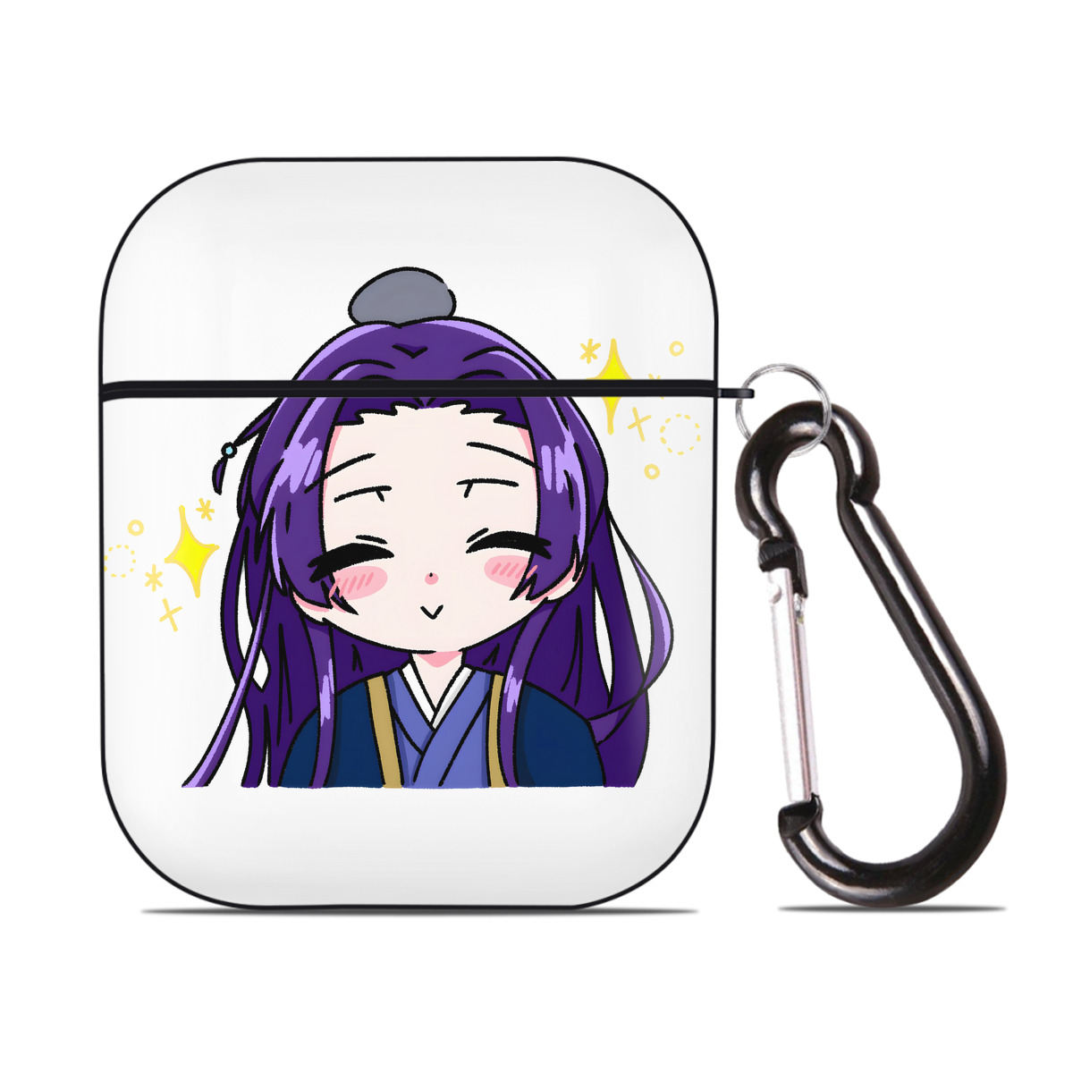 （画像用） 薬屋のひとりごと The Apothecary Diaries AirPods 第2世代保護ケース ハードシェル ブラック 耐衝撃・防指紋・カラビナ付き