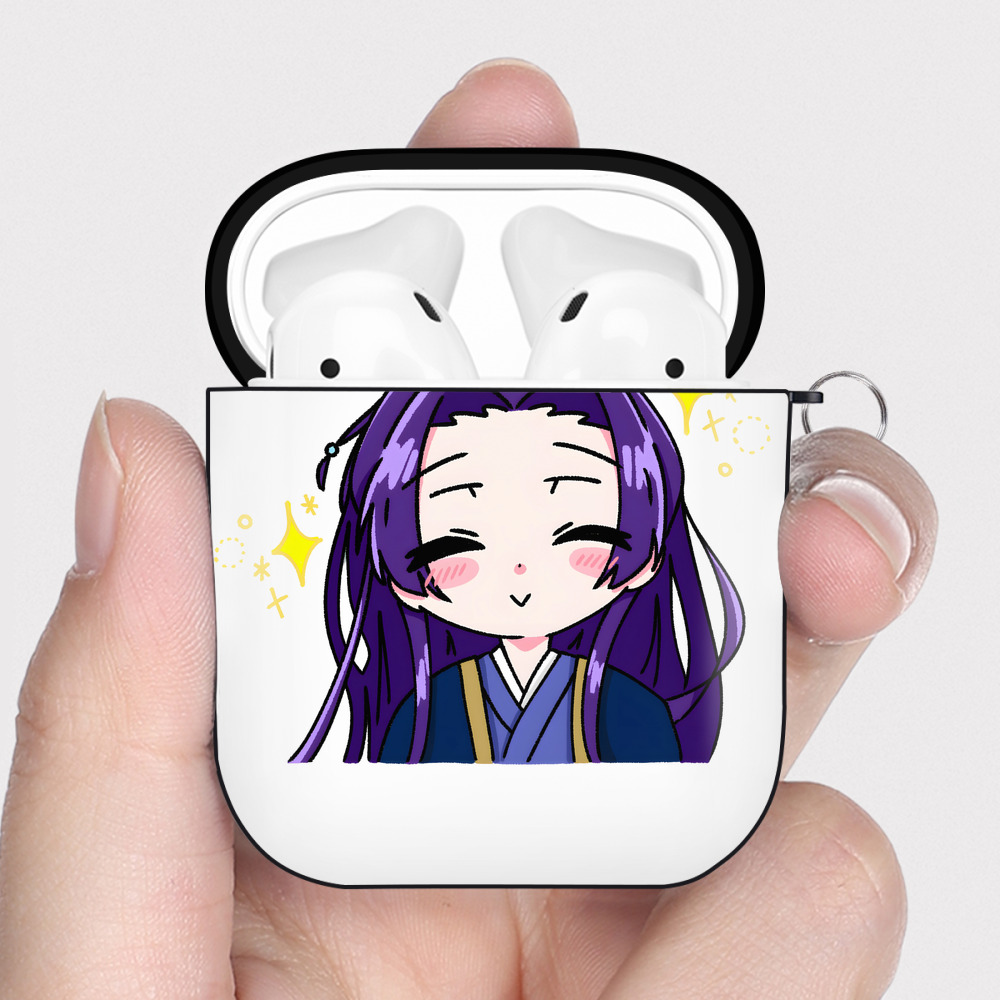 （画像用） 薬屋のひとりごと The Apothecary Diaries AirPods 第2世代保護ケース ハードシェル ブラック 耐衝撃・防指紋・カラビナ付き
