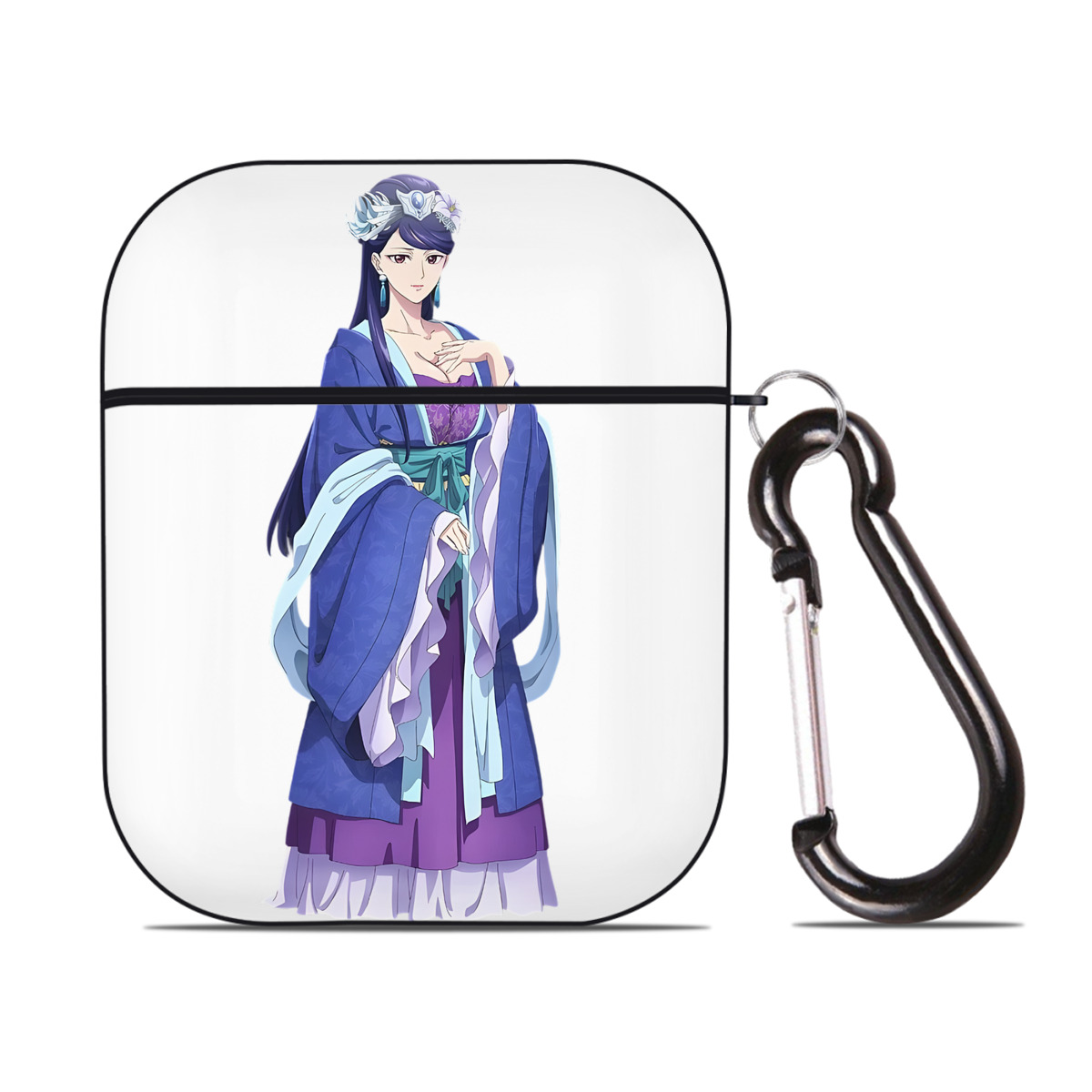 （画像用） 薬屋のひとりごと The Apothecary Diaries AirPods 第2世代保護ケース ハードシェル ブラック 耐衝撃・防指紋・カラビナ付き