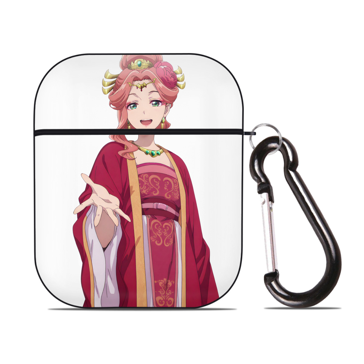 （画像用） 薬屋のひとりごと The Apothecary Diaries AirPods 第2世代保護ケース ハードシェル ブラック 耐衝撃・防指紋・カラビナ付き