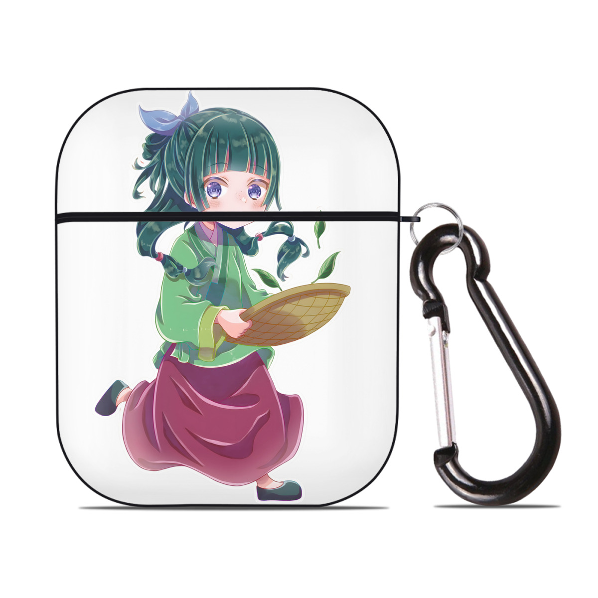 （画像用） 薬屋のひとりごと The Apothecary Diaries AirPods 第2世代保護ケース ハードシェル ブラック 耐衝撃・防指紋・カラビナ付き
