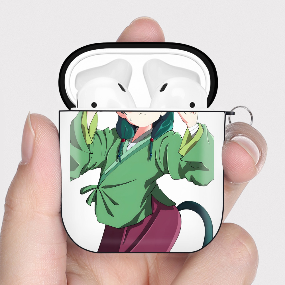 （画像用） 薬屋のひとりごと The Apothecary Diaries AirPods 第2世代保護ケース ハードシェル ブラック 耐衝撃・防指紋・カラビナ付き