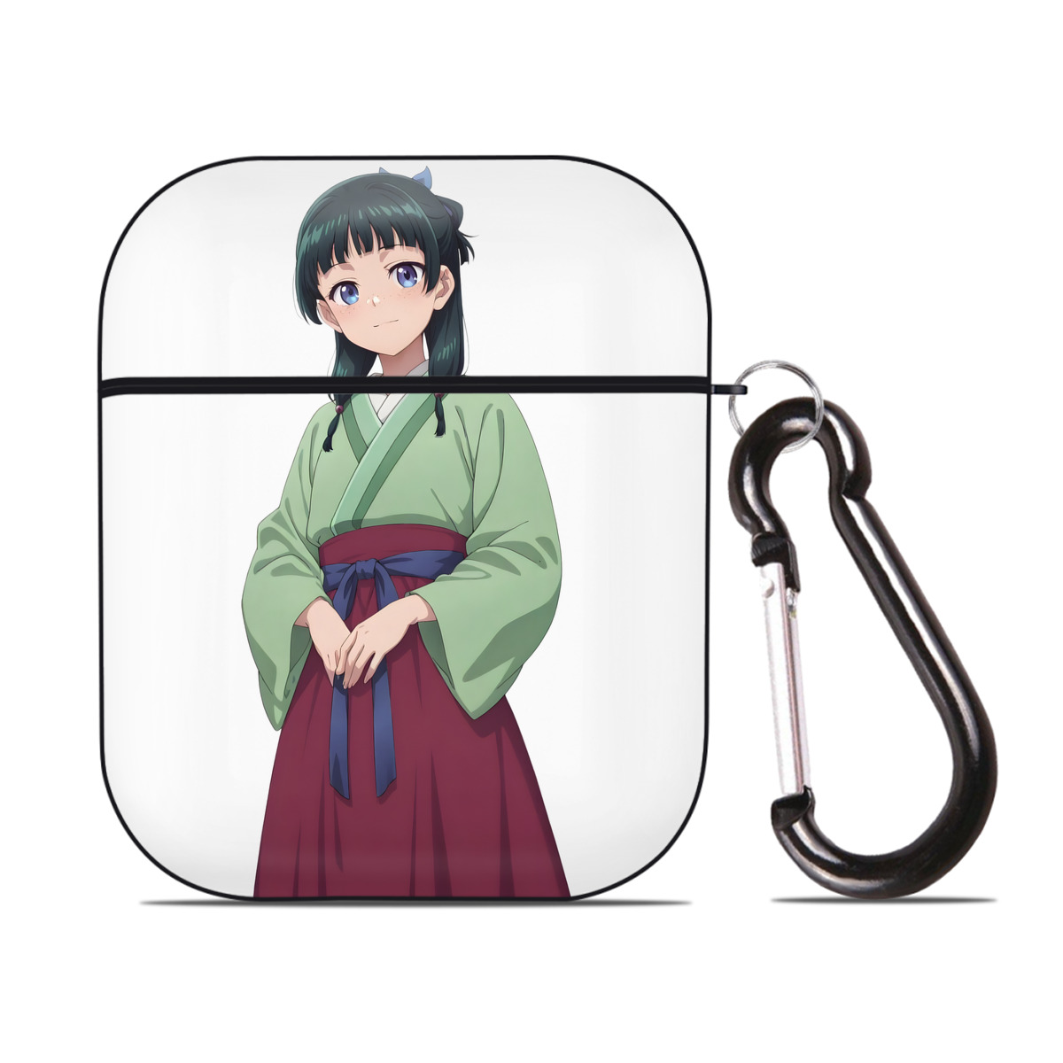 （画像用） 薬屋のひとりごと The Apothecary Diaries AirPods 第2世代保護ケース ハードシェル ブラック 耐衝撃・防指紋・カラビナ付き