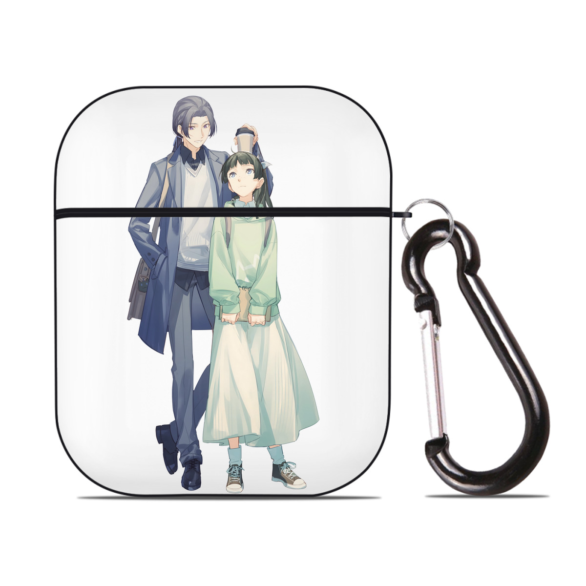 （画像用） 薬屋のひとりごと The Apothecary Diaries AirPods 第2世代保護ケース ハードシェル ブラック 耐衝撃・防指紋・カラビナ付き