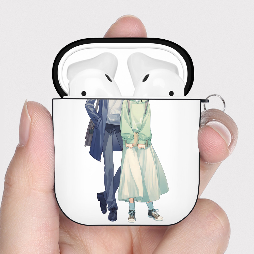（画像用） 薬屋のひとりごと The Apothecary Diaries AirPods 第2世代保護ケース ハードシェル ブラック 耐衝撃・防指紋・カラビナ付き
