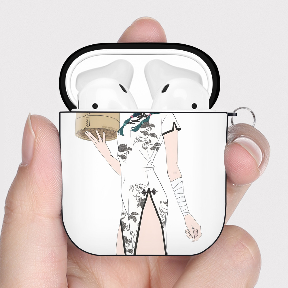 （画像用） 薬屋のひとりごと The Apothecary Diaries AirPods 第2世代保護ケース ハードシェル ブラック 耐衝撃・防指紋・カラビナ付き