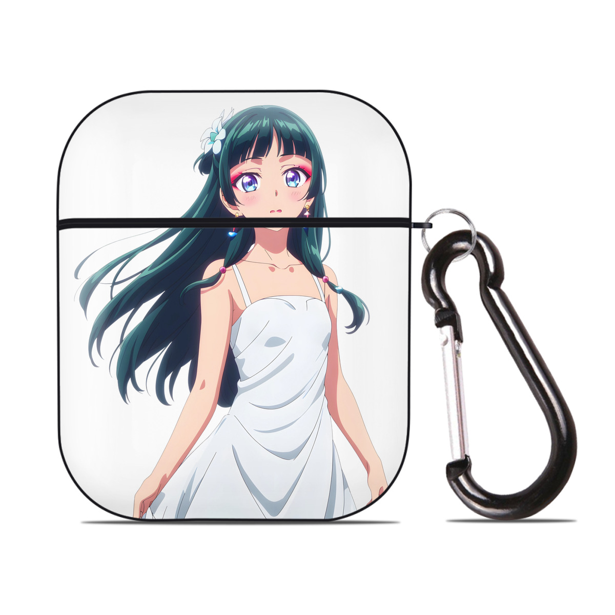 （画像用） 薬屋のひとりごと The Apothecary Diaries AirPods 第2世代保護ケース ハードシェル ブラック 耐衝撃・防指紋・カラビナ付き