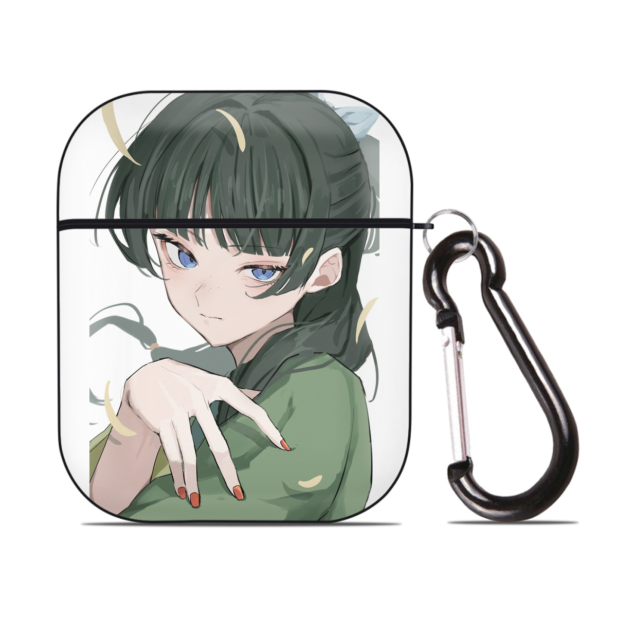 （画像用） 薬屋のひとりごと The Apothecary Diaries AirPods 第2世代保護ケース ハードシェル ブラック 耐衝撃・防指紋・カラビナ付き