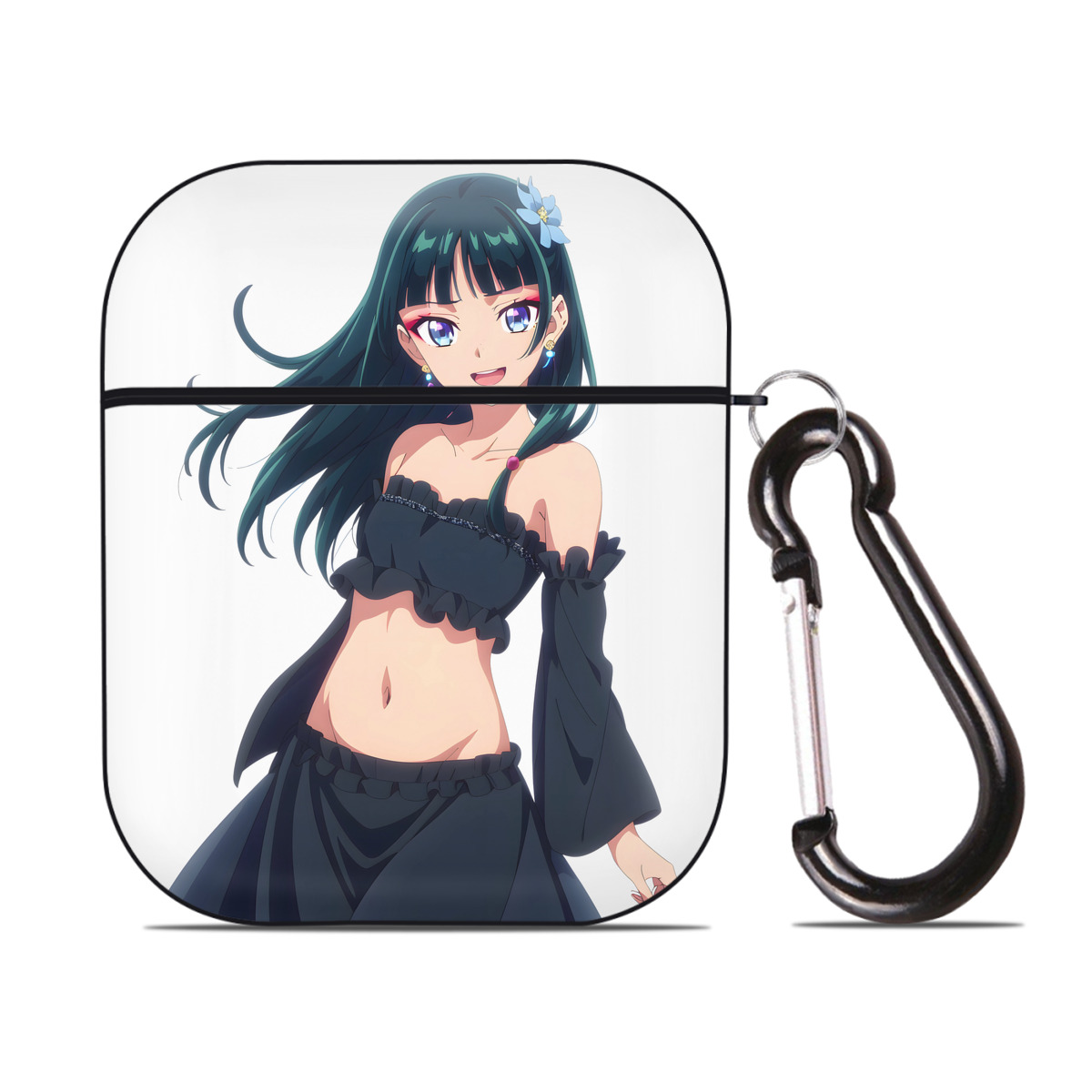 （画像用） 薬屋のひとりごと The Apothecary Diaries AirPods 第2世代保護ケース ハードシェル ブラック 耐衝撃・防指紋・カラビナ付き