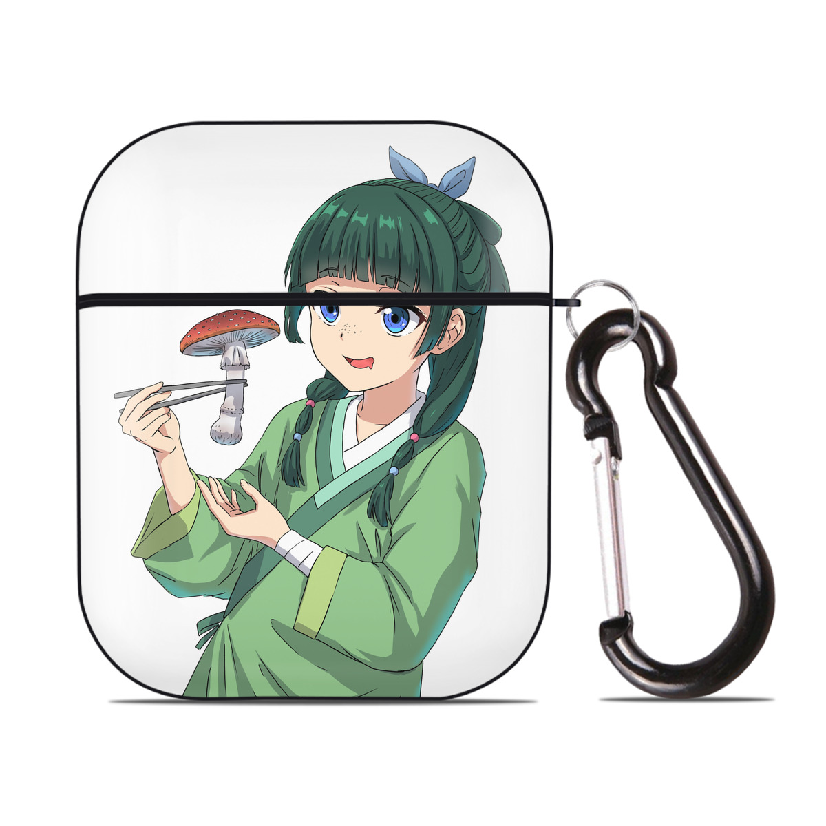 （画像用） 薬屋のひとりごと The Apothecary Diaries AirPods 第2世代保護ケース ハードシェル ブラック 耐衝撃・防指紋・カラビナ付き