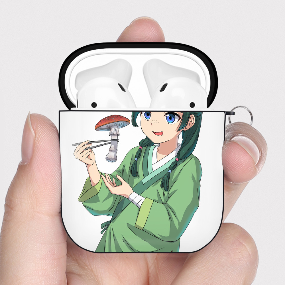（画像用） 薬屋のひとりごと The Apothecary Diaries AirPods 第2世代保護ケース ハードシェル ブラック 耐衝撃・防指紋・カラビナ付き