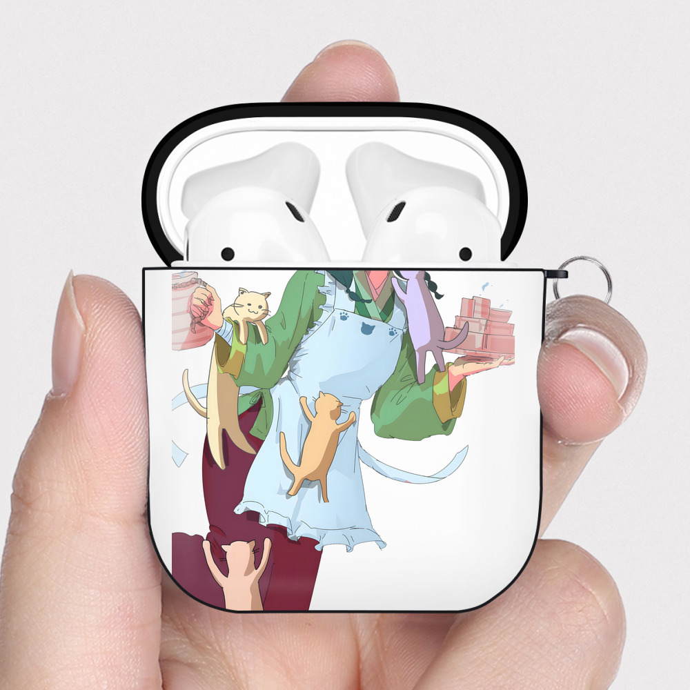 （画像用） 薬屋のひとりごと The Apothecary Diaries AirPods 第2世代保護ケース ハードシェル ブラック 耐衝撃・防指紋・カラビナ付き