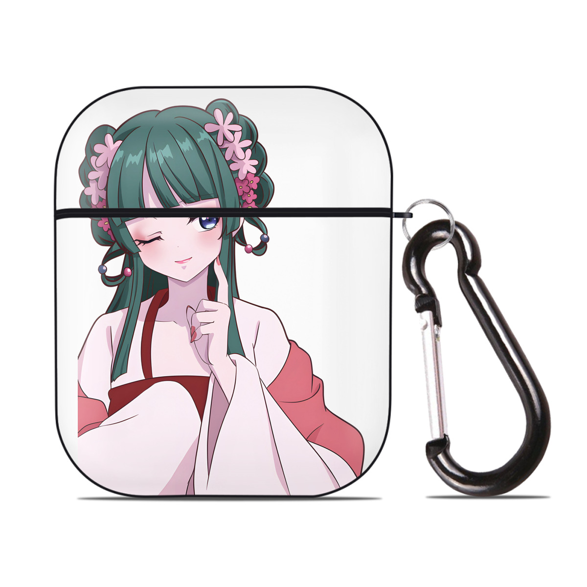 （画像用） 薬屋のひとりごと The Apothecary Diaries AirPods 第2世代保護ケース ハードシェル ブラック 耐衝撃・防指紋・カラビナ付き