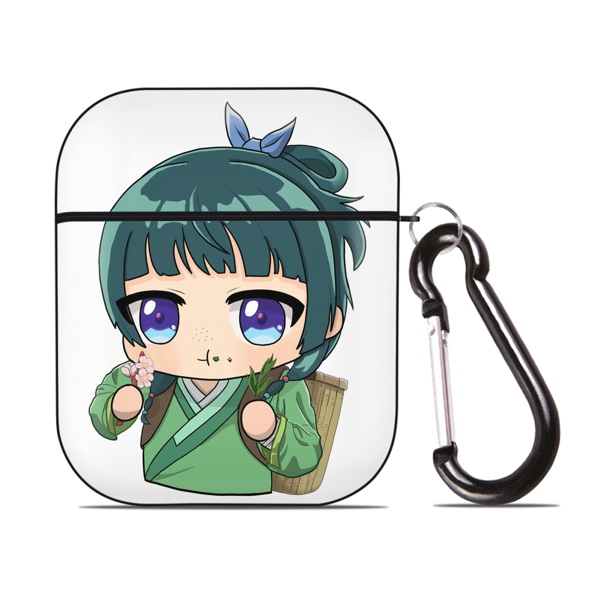 （画像用） 薬屋のひとりごと The Apothecary Diaries AirPods 第2世代保護ケース ハードシェル ブラック 耐衝撃・防指紋・カラビナ付き