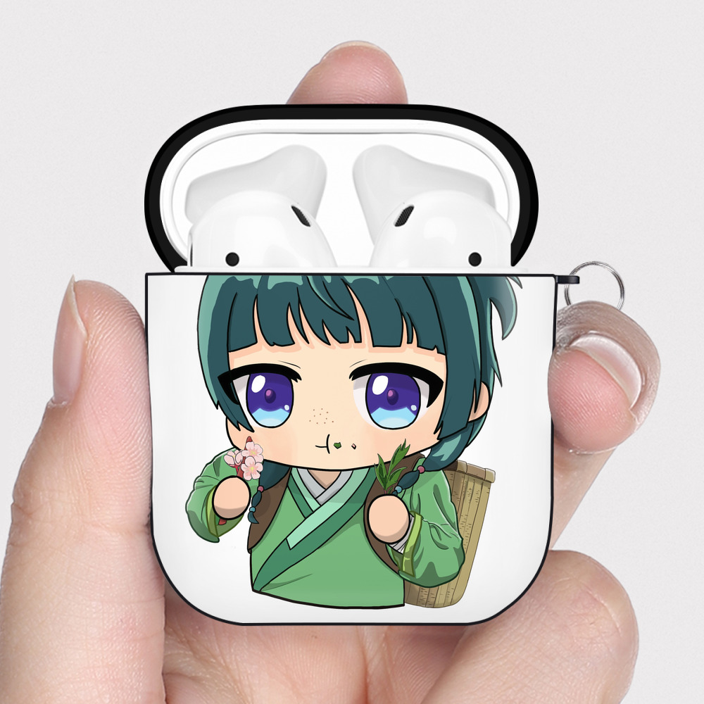 （画像用） 薬屋のひとりごと The Apothecary Diaries AirPods 第2世代保護ケース ハードシェル ブラック 耐衝撃・防指紋・カラビナ付き