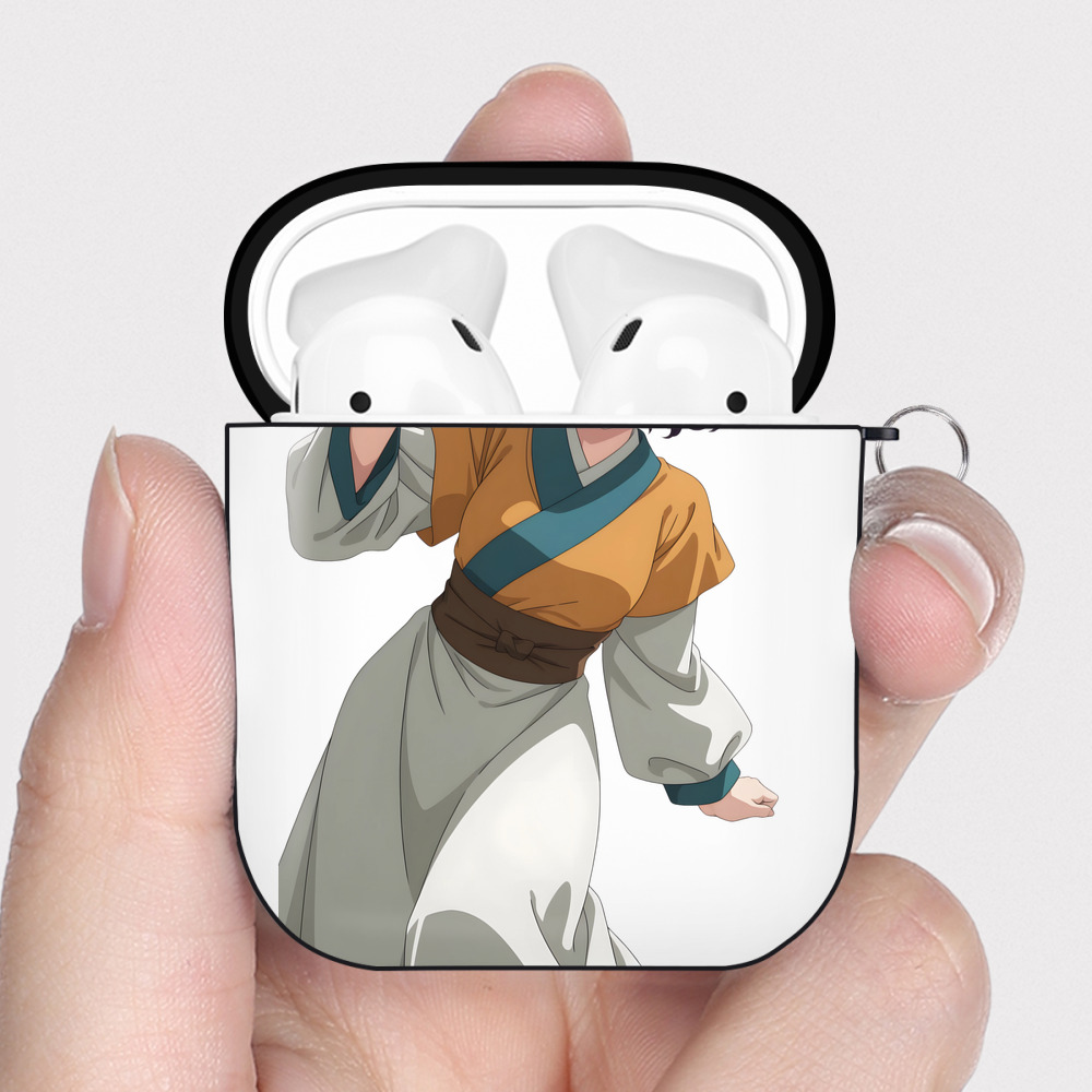（画像用） 薬屋のひとりごと The Apothecary Diaries AirPods 第2世代保護ケース ハードシェル ブラック 耐衝撃・防指紋・カラビナ付き