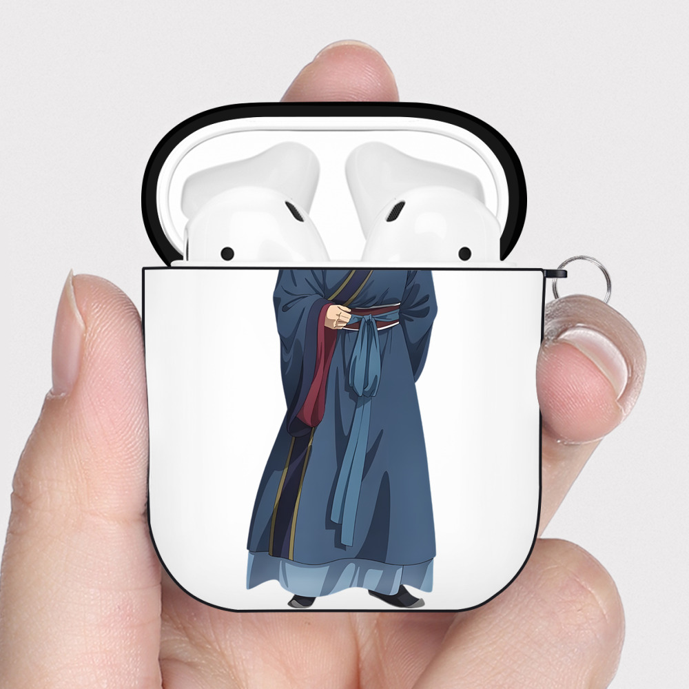 （画像用） 薬屋のひとりごと The Apothecary Diaries AirPods 第2世代保護ケース ハードシェル ブラック 耐衝撃・防指紋・カラビナ付き