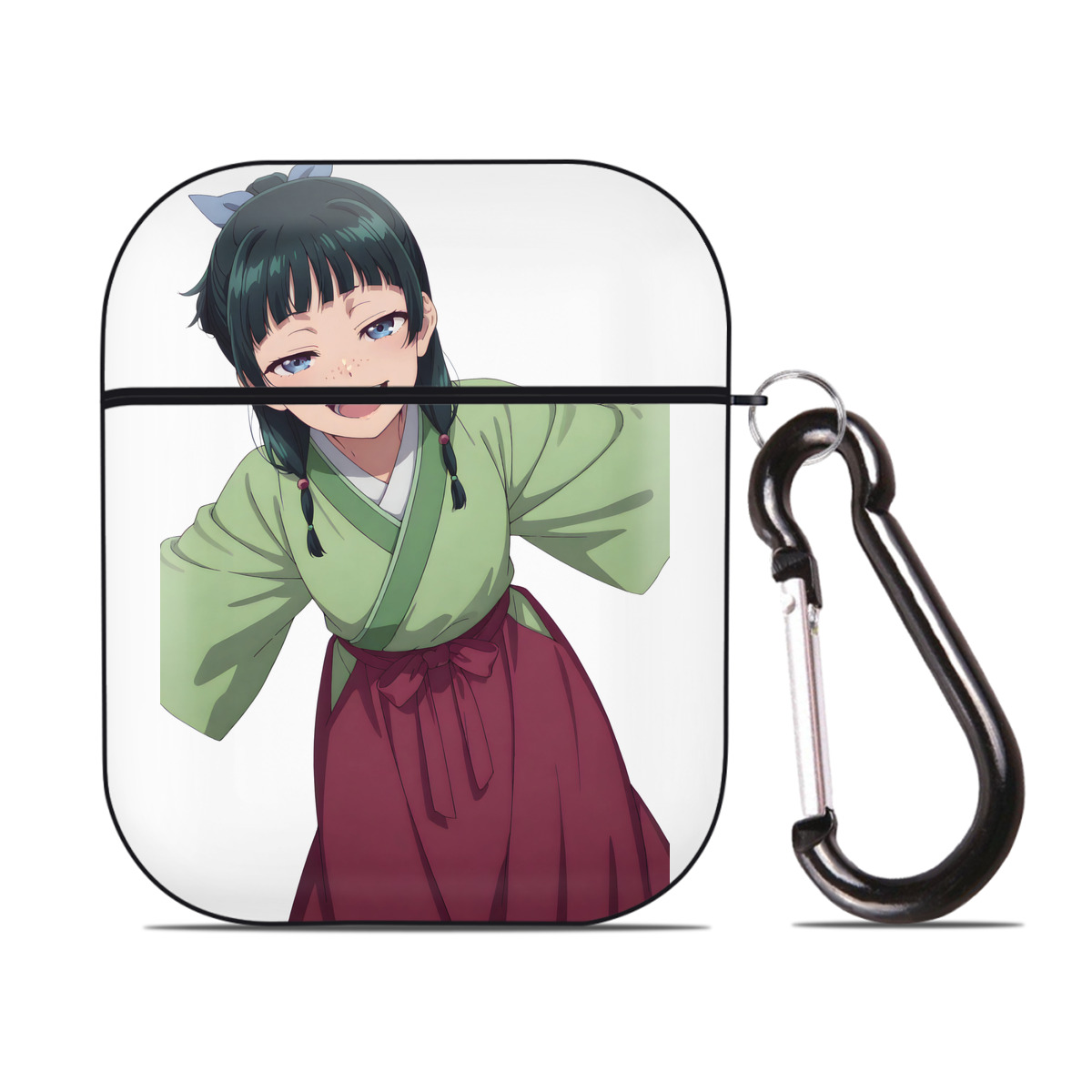 （画像用） 薬屋のひとりごと The Apothecary Diaries AirPods 第2世代保護ケース ハードシェル ブラック 耐衝撃・防指紋・カラビナ付き