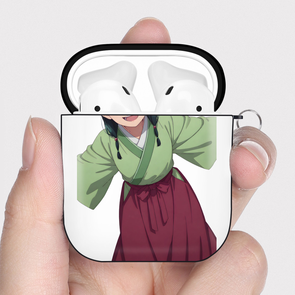 （画像用） 薬屋のひとりごと The Apothecary Diaries AirPods 第2世代保護ケース ハードシェル ブラック 耐衝撃・防指紋・カラビナ付き