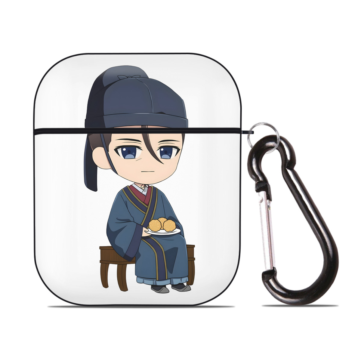 （画像用） 薬屋のひとりごと The Apothecary Diaries AirPods 第2世代保護ケース ハードシェル ブラック 耐衝撃・防指紋・カラビナ付き