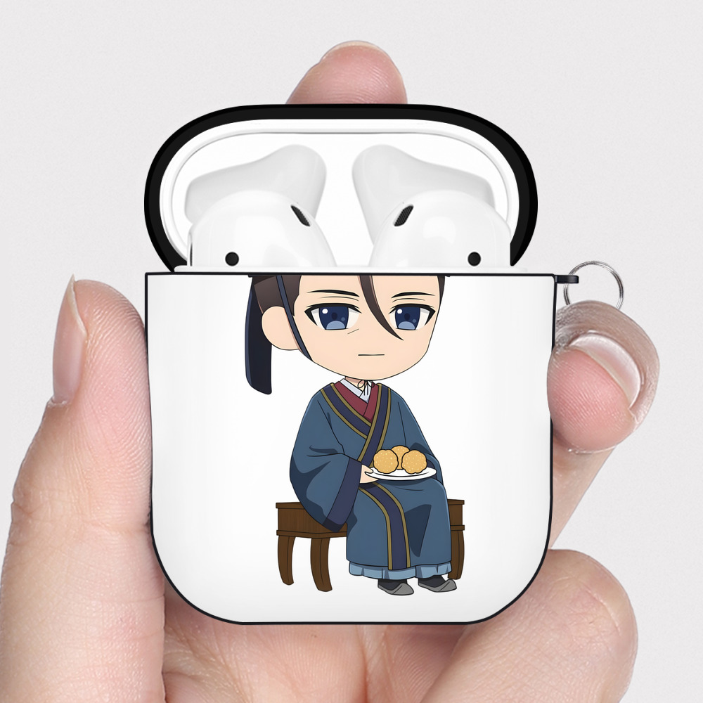 （画像用） 薬屋のひとりごと The Apothecary Diaries AirPods 第2世代保護ケース ハードシェル ブラック 耐衝撃・防指紋・カラビナ付き