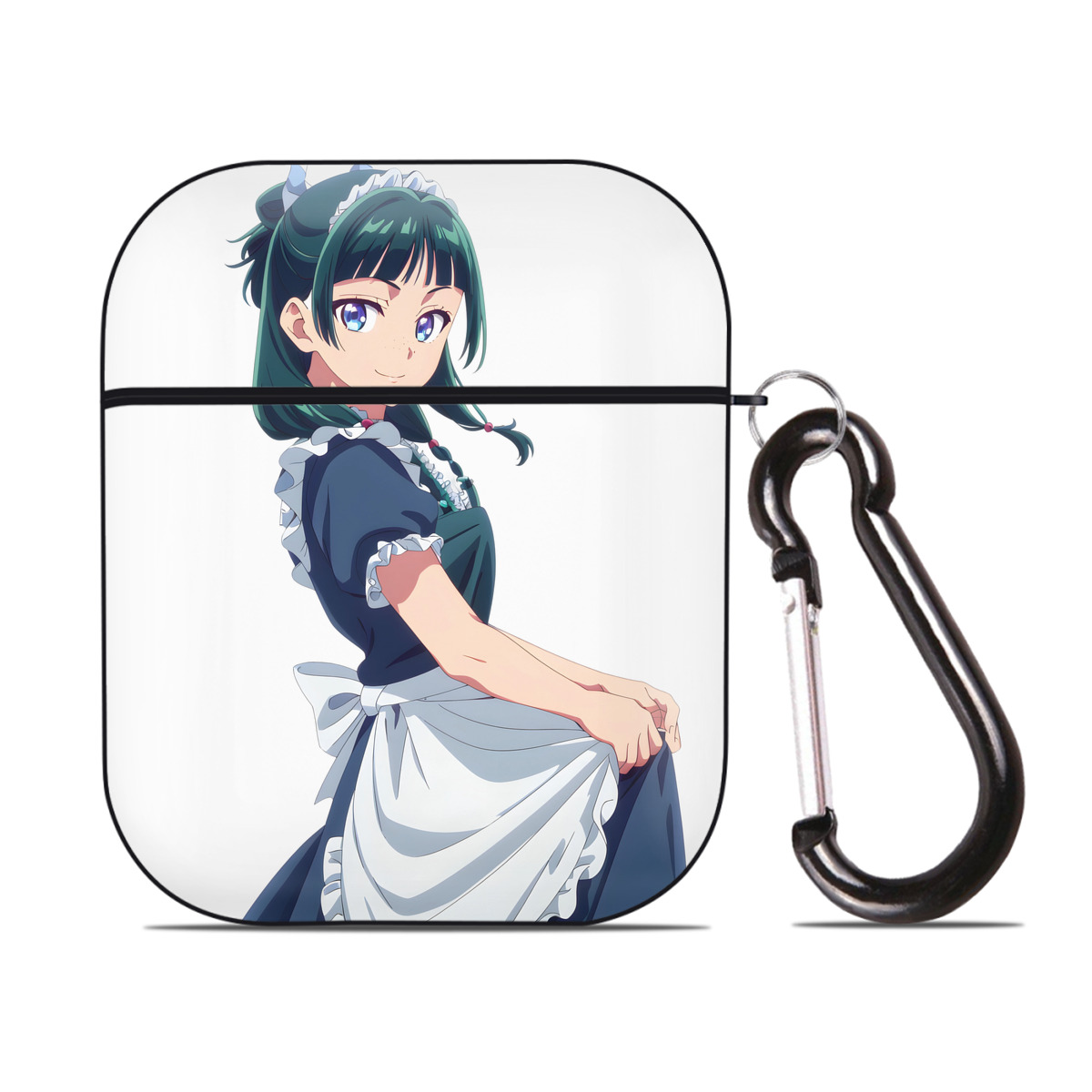 （画像用） 薬屋のひとりごと The Apothecary Diaries AirPods 第2世代保護ケース ハードシェル ブラック 耐衝撃・防指紋・カラビナ付き