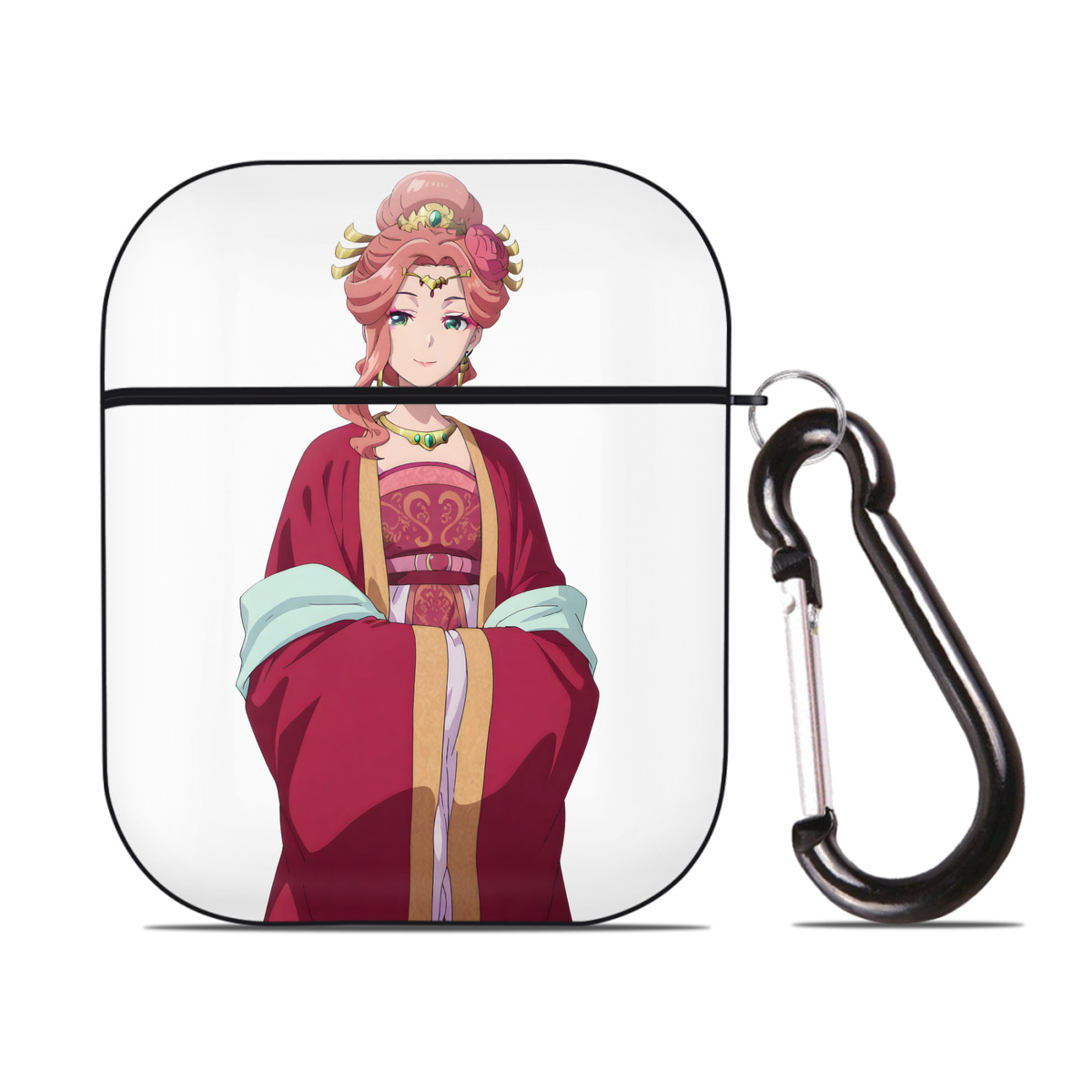 （画像用） 薬屋のひとりごと The Apothecary Diaries AirPods 第2世代保護ケース ハードシェル ブラック 耐衝撃・防指紋・カラビナ付き
