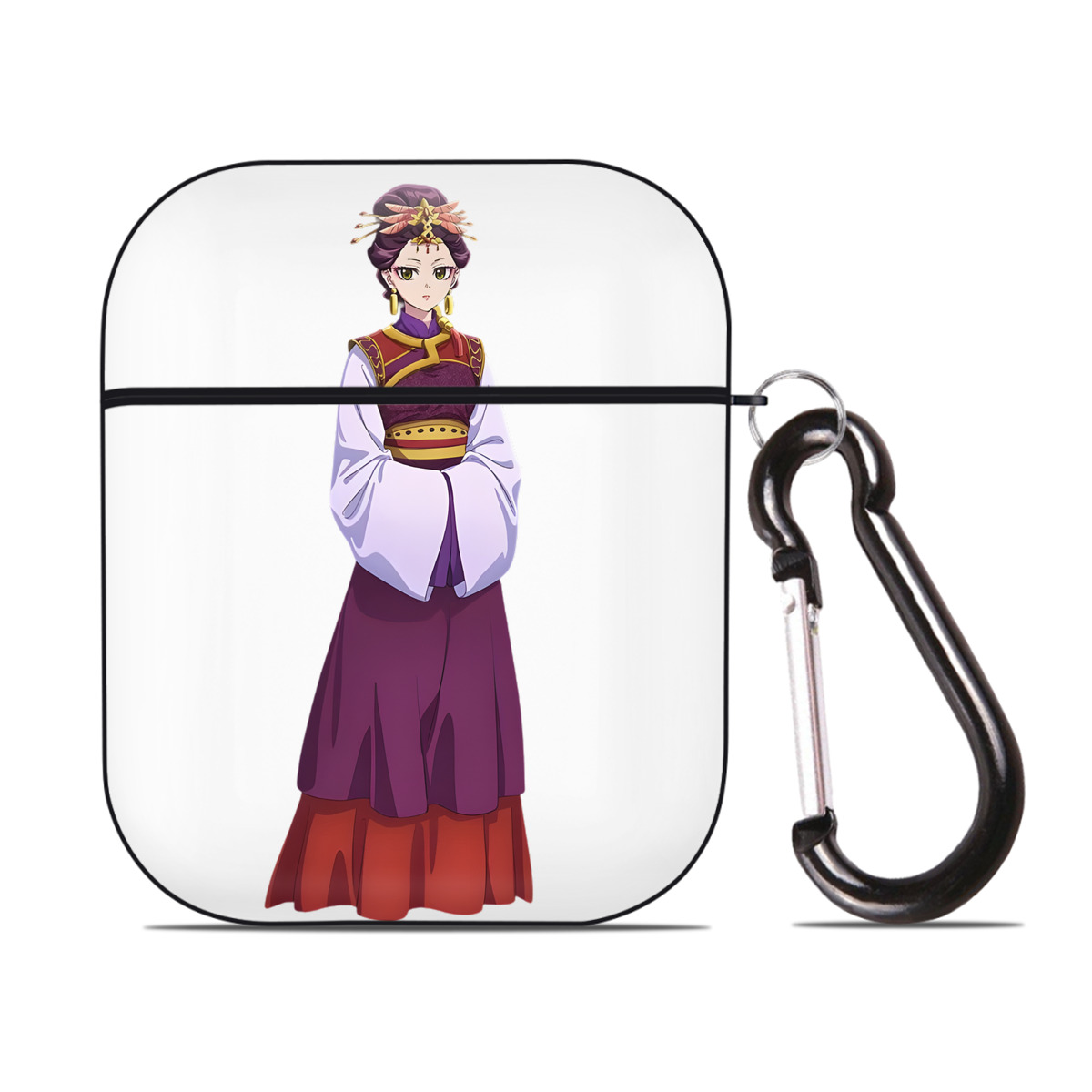 （画像用） 薬屋のひとりごと The Apothecary Diaries AirPods 第2世代保護ケース ハードシェル ブラック 耐衝撃・防指紋・カラビナ付き