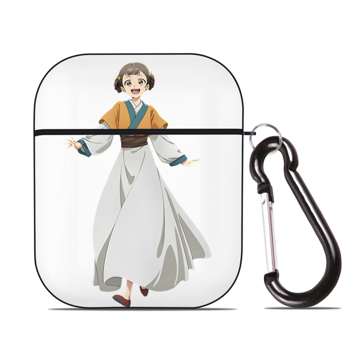 （画像用） 薬屋のひとりごと The Apothecary Diaries AirPods 第2世代保護ケース ハードシェル ブラック 耐衝撃・防指紋・カラビナ付き