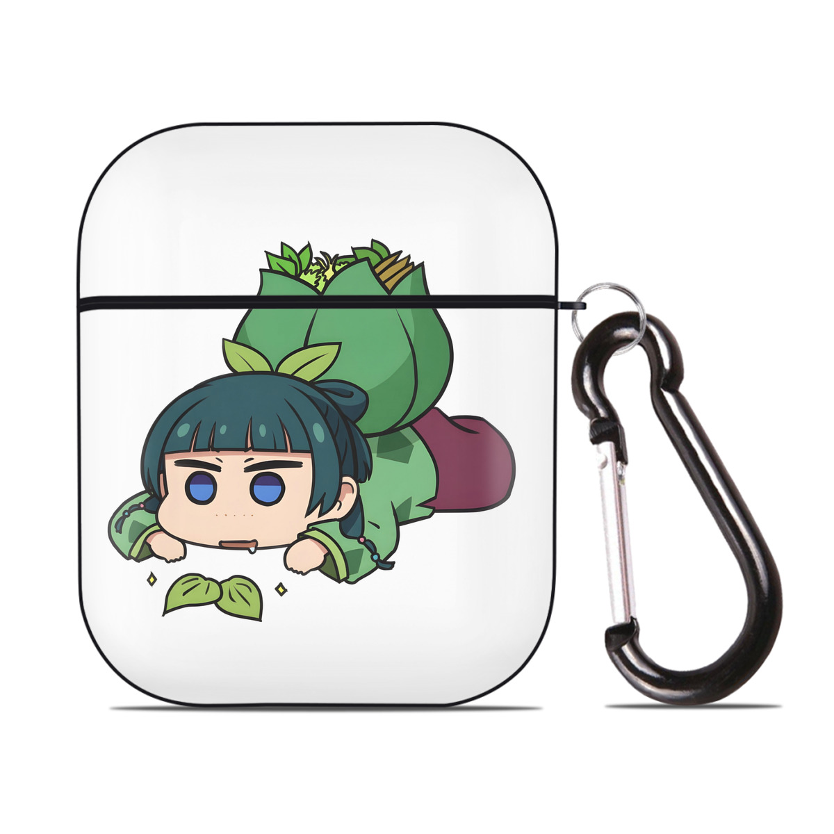 （画像用） 薬屋のひとりごと The Apothecary Diaries AirPods 第2世代保護ケース ハードシェル ブラック 耐衝撃・防指紋・カラビナ付き