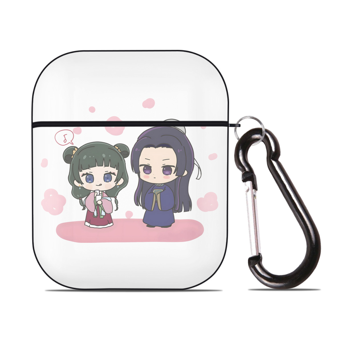 （画像用） 薬屋のひとりごと The Apothecary Diaries AirPods 第2世代保護ケース ハードシェル ブラック 耐衝撃・防指紋・カラビナ付き