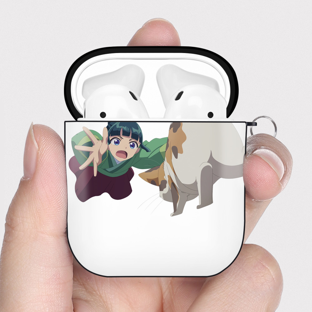 （画像用） 薬屋のひとりごと The Apothecary Diaries AirPods 第2世代保護ケース ハードシェル ブラック 耐衝撃・防指紋・カラビナ付き