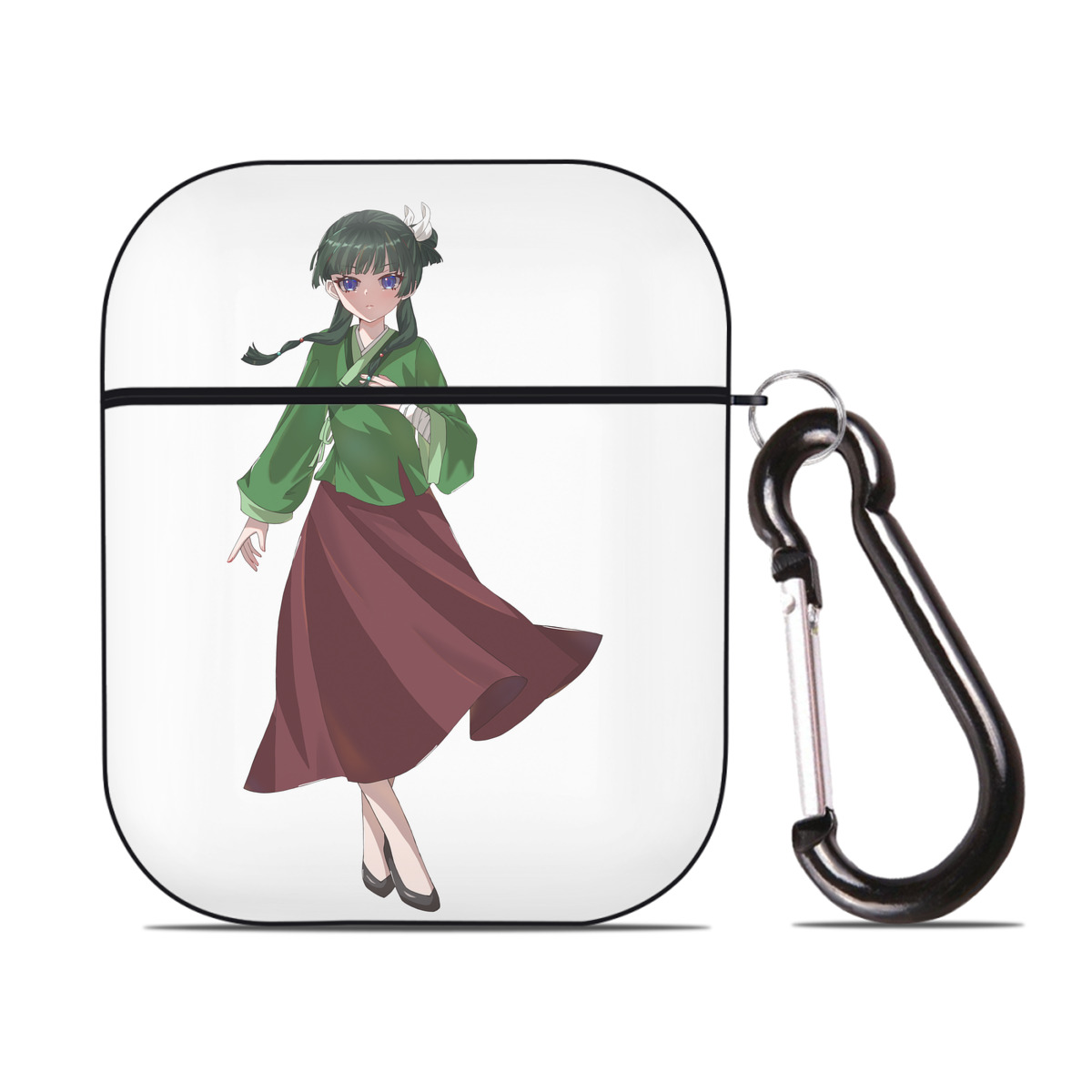 （画像用） 薬屋のひとりごと The Apothecary Diaries AirPods 第2世代保護ケース ハードシェル ブラック 耐衝撃・防指紋・カラビナ付き