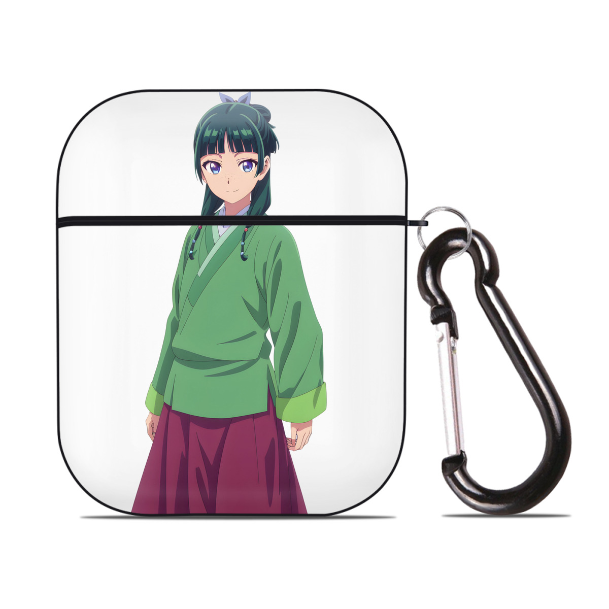 （画像用） 薬屋のひとりごと The Apothecary Diaries AirPods 第2世代保護ケース ハードシェル ブラック 耐衝撃・防指紋・カラビナ付き