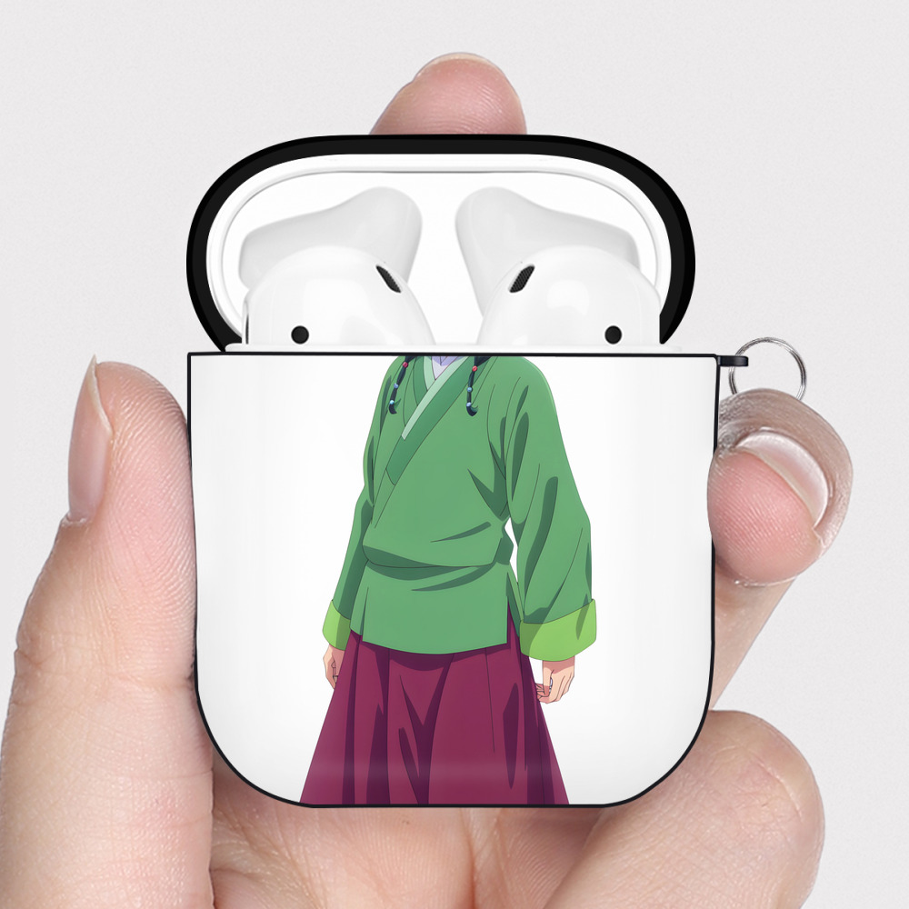 （画像用） 薬屋のひとりごと The Apothecary Diaries AirPods 第2世代保護ケース ハードシェル ブラック 耐衝撃・防指紋・カラビナ付き
