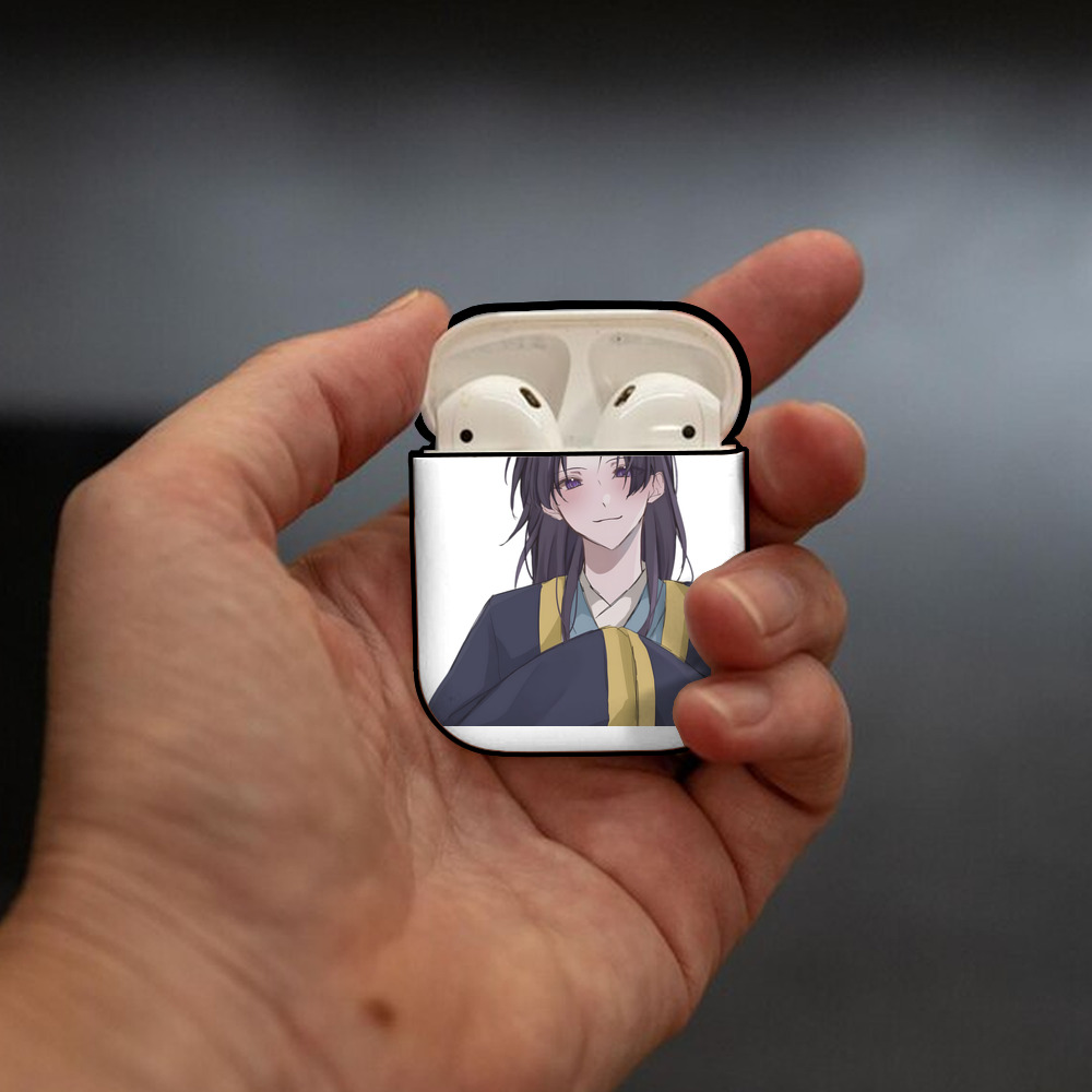 薬屋のひとりごと The Apothecary Diaries AirPods 第2世代保護ケース ハードシェル ブラック 耐衝撃・防指紋・カラビナ付き