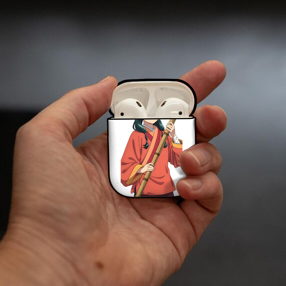 薬屋のひとりごと The Apothecary Diaries AirPods 第2世代保護ケース ハードシェル ブラック 耐衝撃・防指紋・カラビナ付き