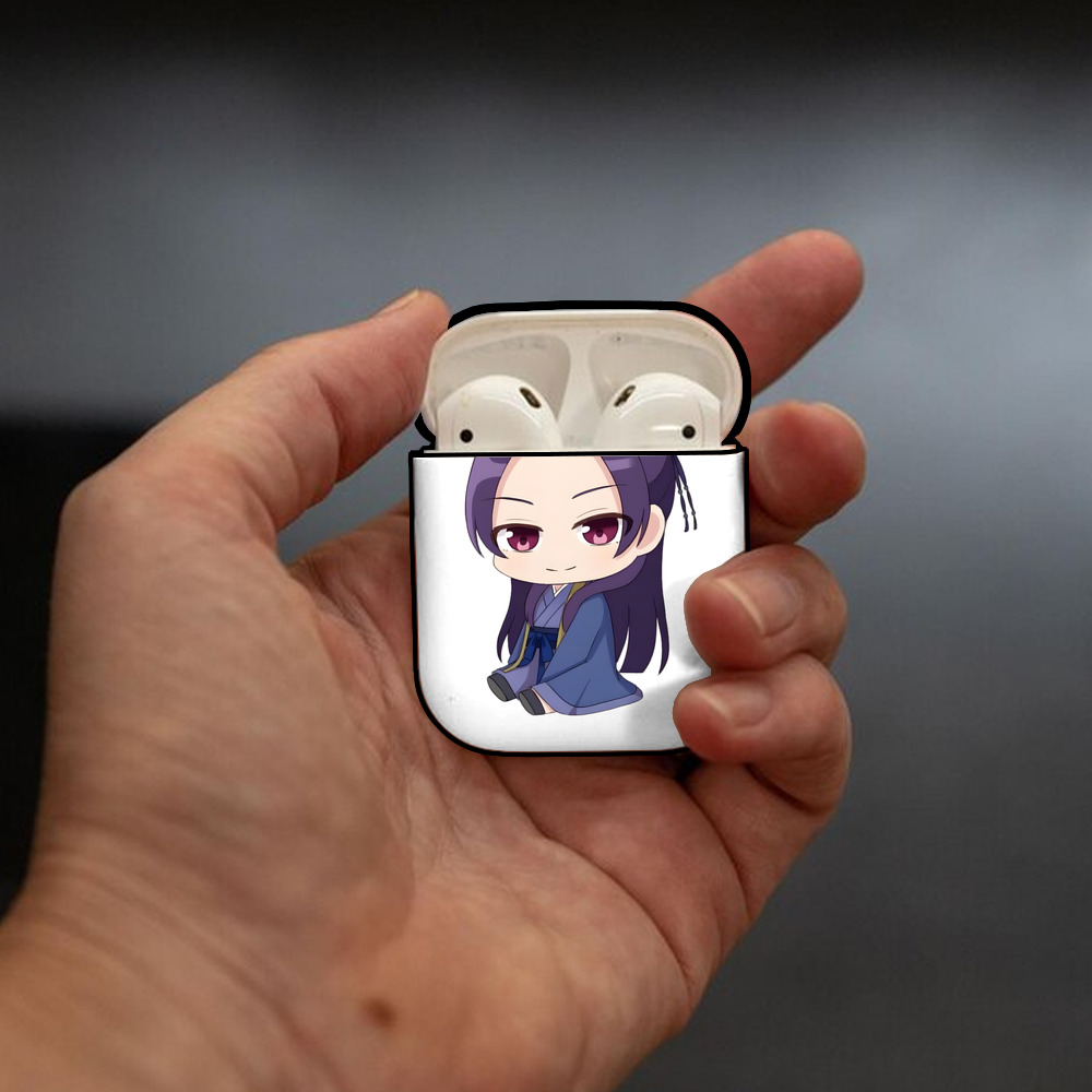 薬屋のひとりごと The Apothecary Diaries AirPods 第2世代保護ケース ハードシェル ブラック 耐衝撃・防指紋・カラビナ付き