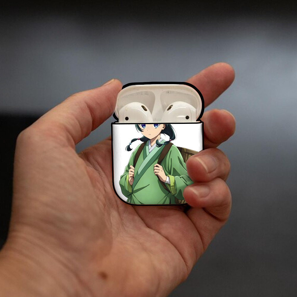 薬屋のひとりごと The Apothecary Diaries AirPods 第2世代保護ケース ハードシェル ブラック 耐衝撃・防指紋・カラビナ付き