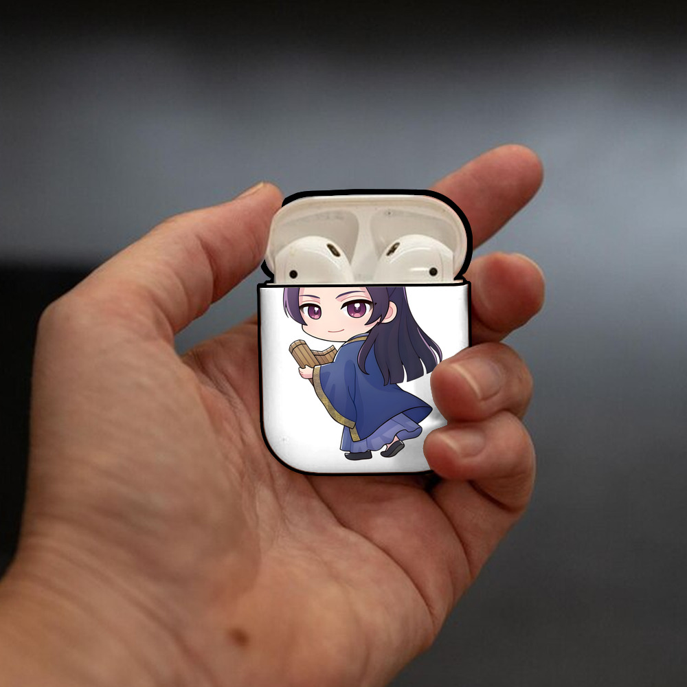 薬屋のひとりごと The Apothecary Diaries AirPods 第2世代保護ケース ハードシェル ブラック 耐衝撃・防指紋・カラビナ付き