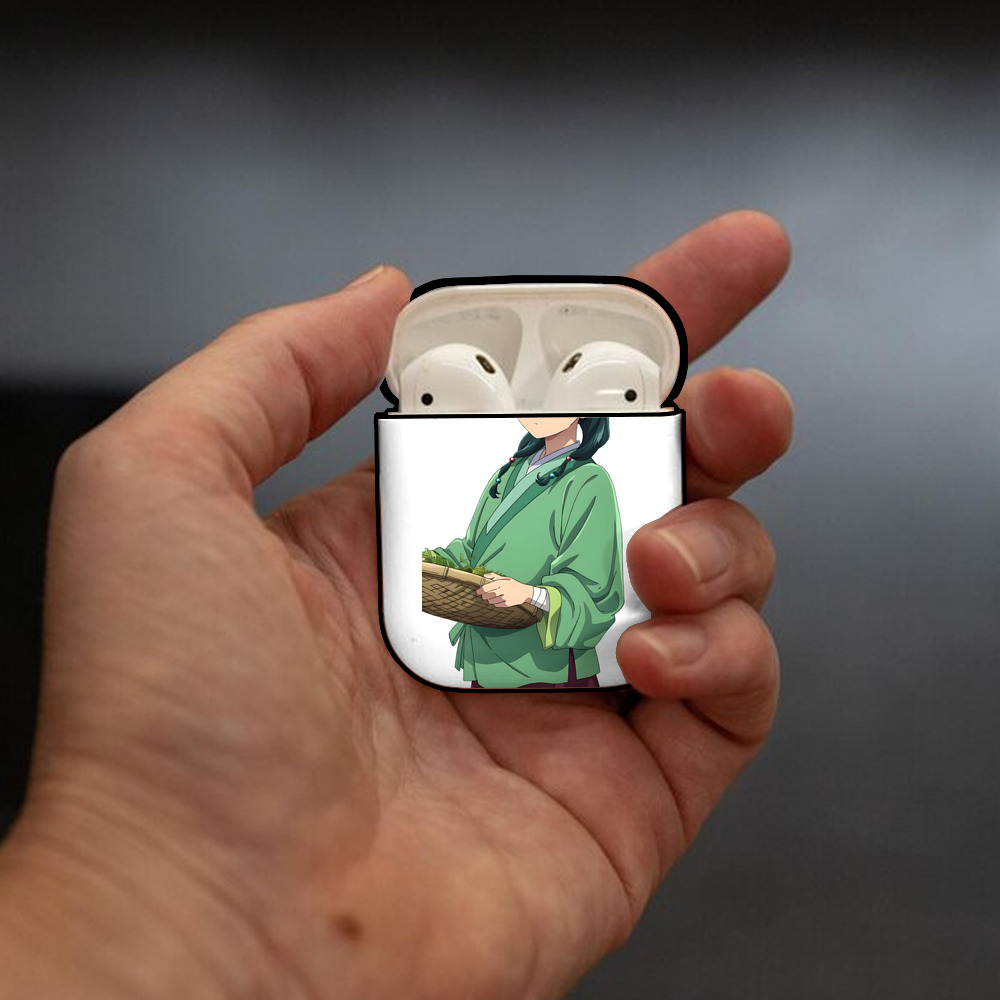 薬屋のひとりごと The Apothecary Diaries AirPods 第2世代保護ケース ハードシェル ブラック 耐衝撃・防指紋・カラビナ付き