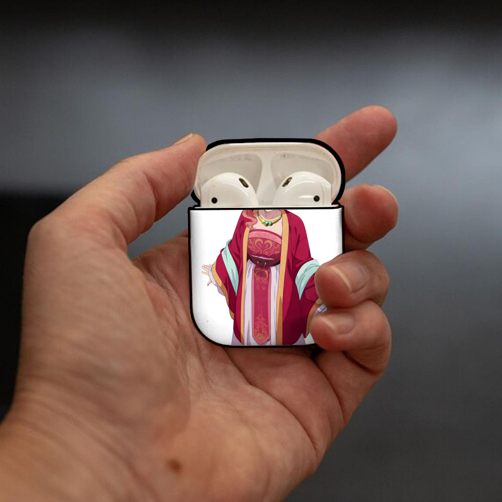薬屋のひとりごと The Apothecary Diaries AirPods 第2世代保護ケース ハードシェル ブラック 耐衝撃・防指紋・カラビナ付き