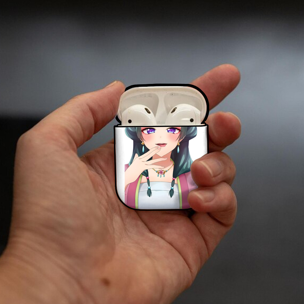 薬屋のひとりごと The Apothecary Diaries AirPods 第2世代保護ケース ハードシェル ブラック 耐衝撃・防指紋・カラビナ付き