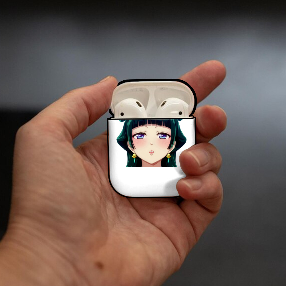 薬屋のひとりごと The Apothecary Diaries AirPods 第2世代保護ケース ハードシェル ブラック 耐衝撃・防指紋・カラビナ付き