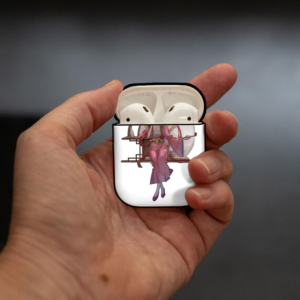 薬屋のひとりごと The Apothecary Diaries AirPods 第2世代保護ケース ハードシェル ブラック 耐衝撃・防指紋・カラビナ付き