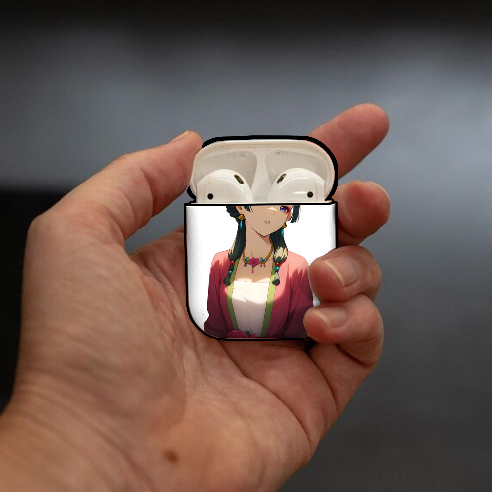 薬屋のひとりごと The Apothecary Diaries AirPods 第2世代保護ケース ハードシェル ブラック 耐衝撃・防指紋・カラビナ付き
