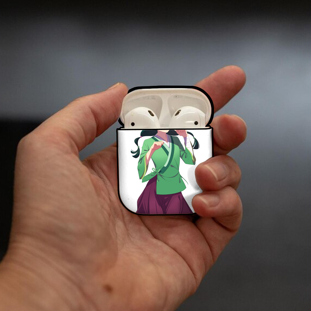 薬屋のひとりごと The Apothecary Diaries AirPods 第2世代保護ケース ハードシェル ブラック 耐衝撃・防指紋・カラビナ付き