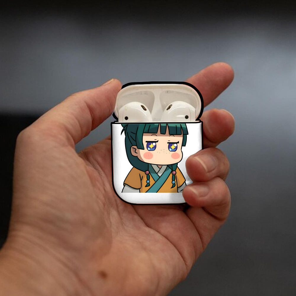 薬屋のひとりごと The Apothecary Diaries AirPods 第2世代保護ケース ハードシェル ブラック 耐衝撃・防指紋・カラビナ付き