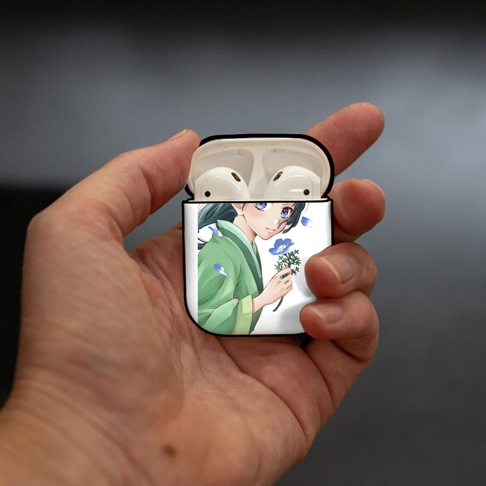 薬屋のひとりごと The Apothecary Diaries AirPods 第2世代保護ケース ハードシェル ブラック 耐衝撃・防指紋・カラビナ付き