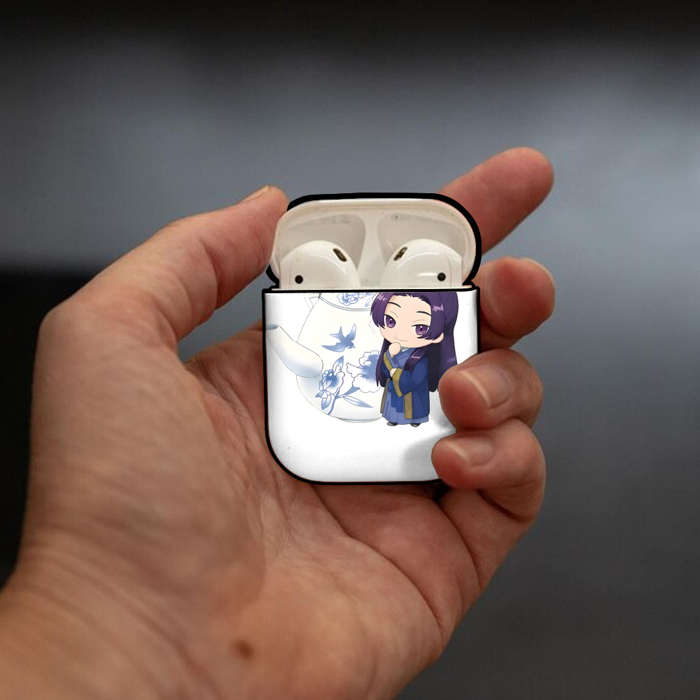 薬屋のひとりごと The Apothecary Diaries AirPods 第2世代保護ケース ハードシェル ブラック 耐衝撃・防指紋・カラビナ付き